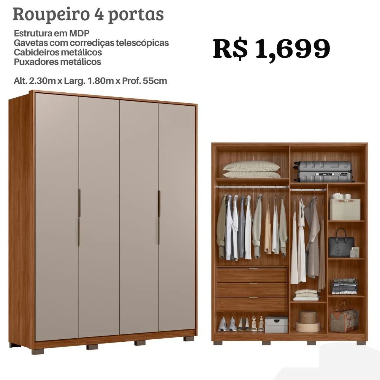 Guarda Roupa Attore 4 portas  - Foto 2