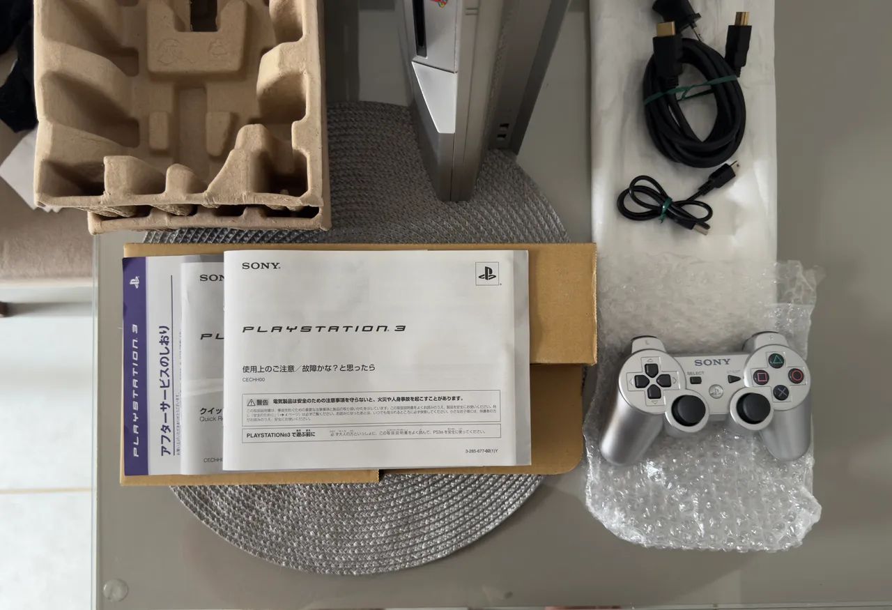 PlayStation 3 Fat Silver 40GB - Japonês Na Caixa (Completo