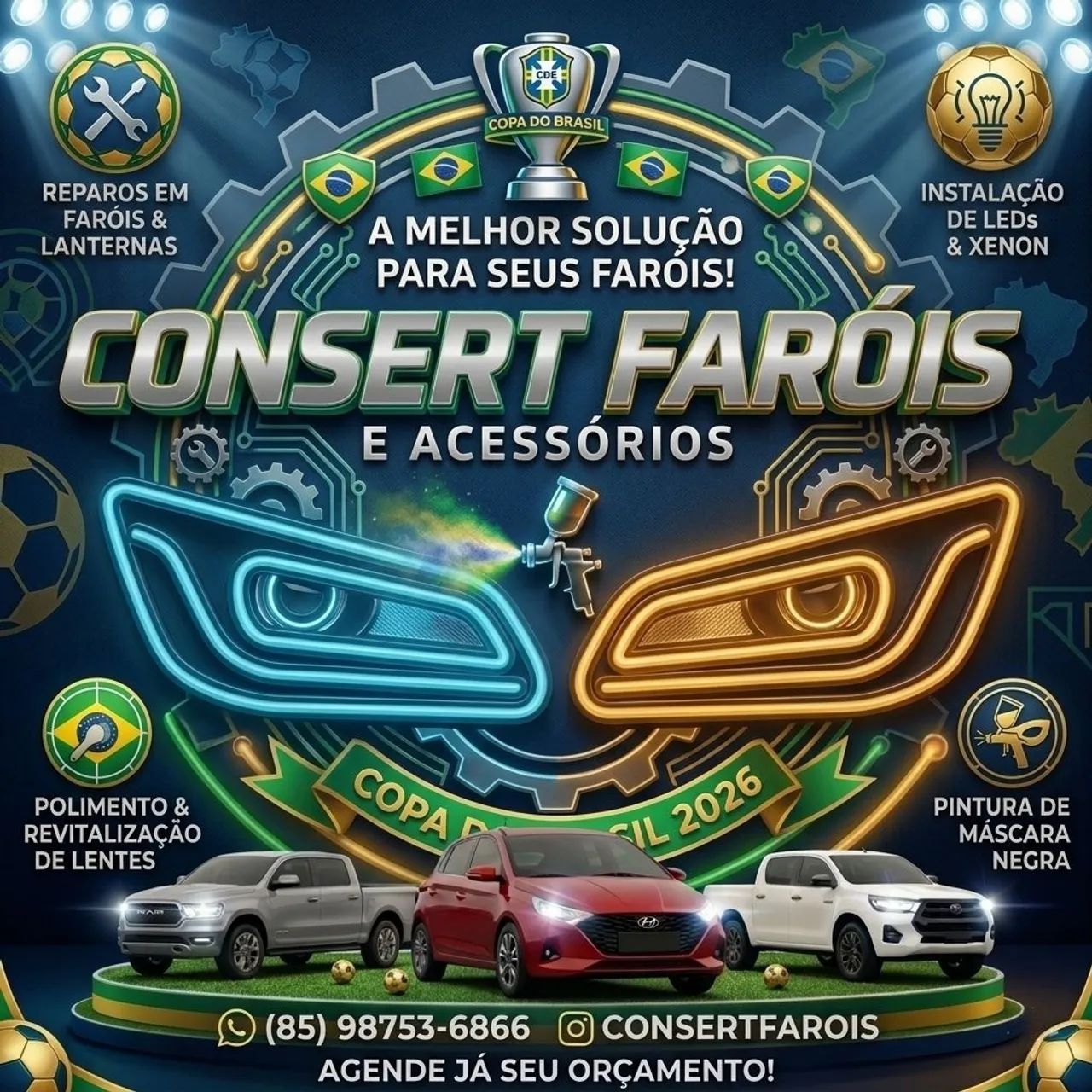 CONSERT FARÓIS: Recuperação e Venda de Faróis Nacionais e Importados - Foto 3