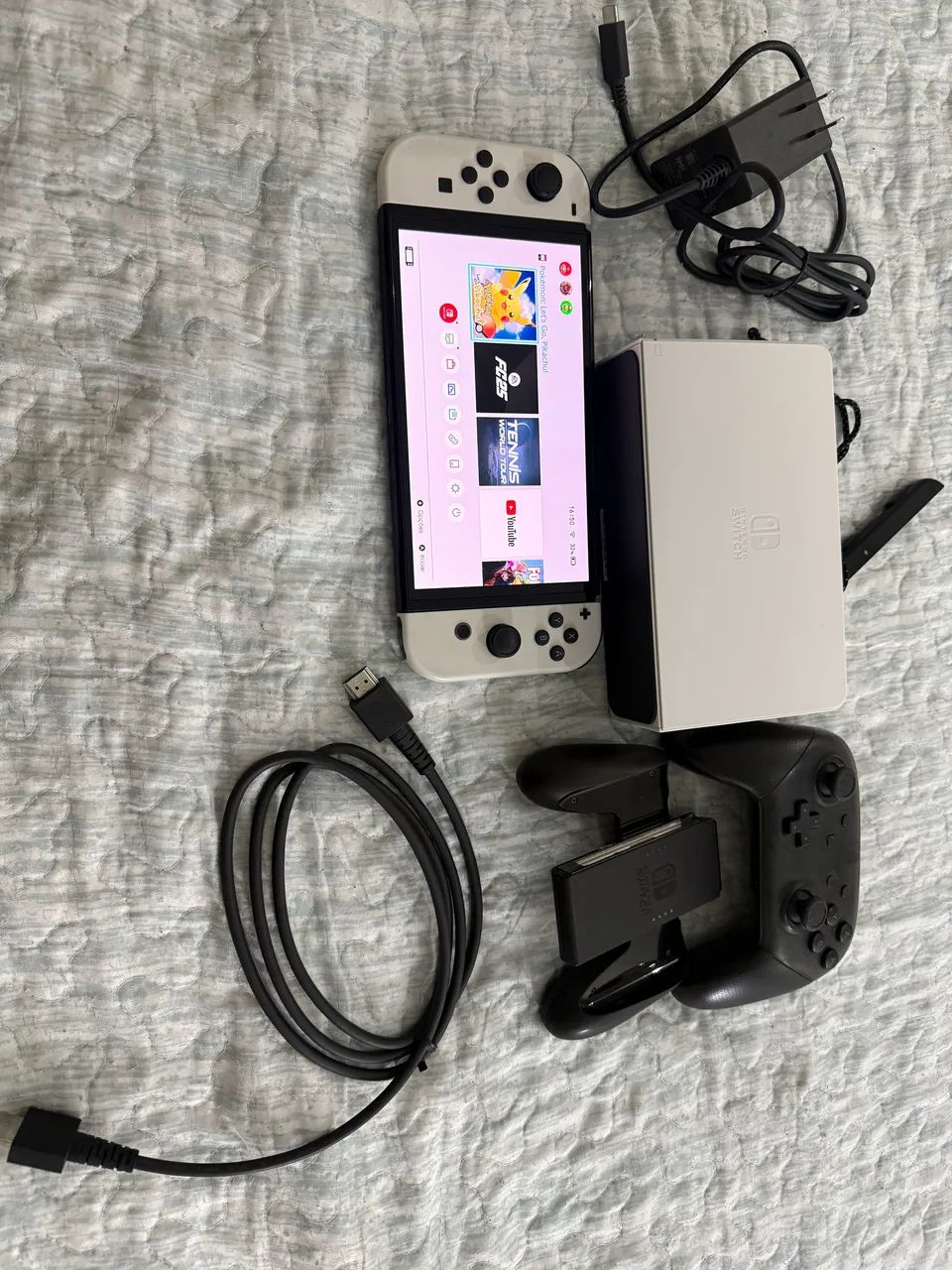 Nintendo Switch OLED Completo + Pro Controller + Jogo Pokémon + Acessórios - Foto 3