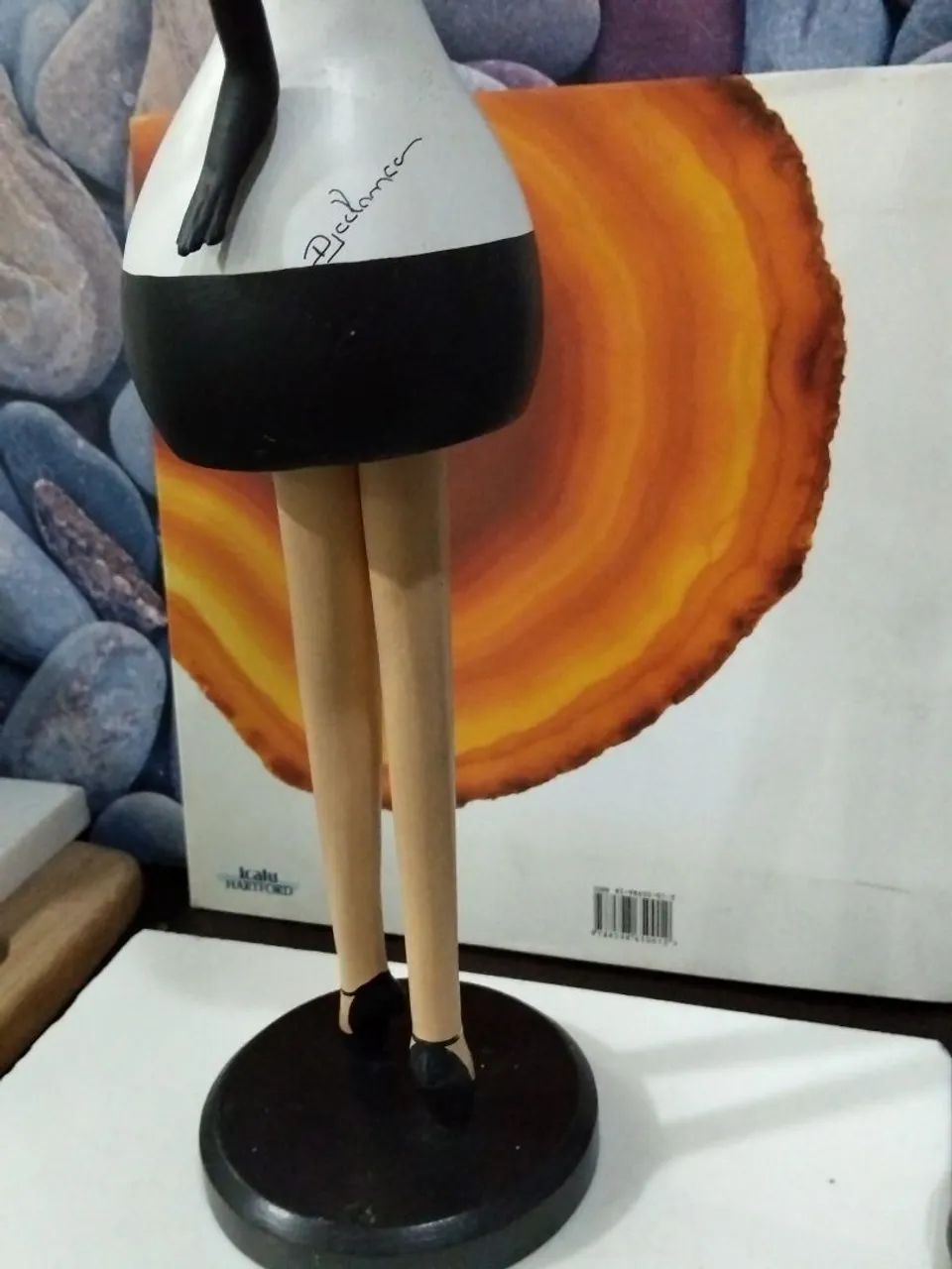 Arte boneca bailarina cabaça cuia e papel linda - Foto 5