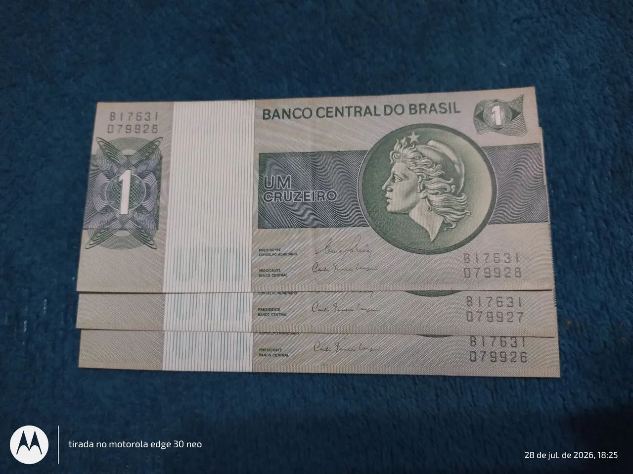 3 cédulas sequência de números 1 cruzeiro  - Foto 4