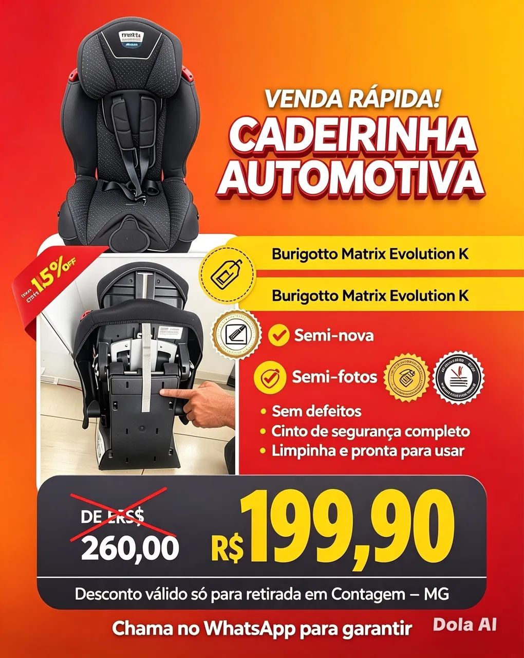 Cadeirinha para criança