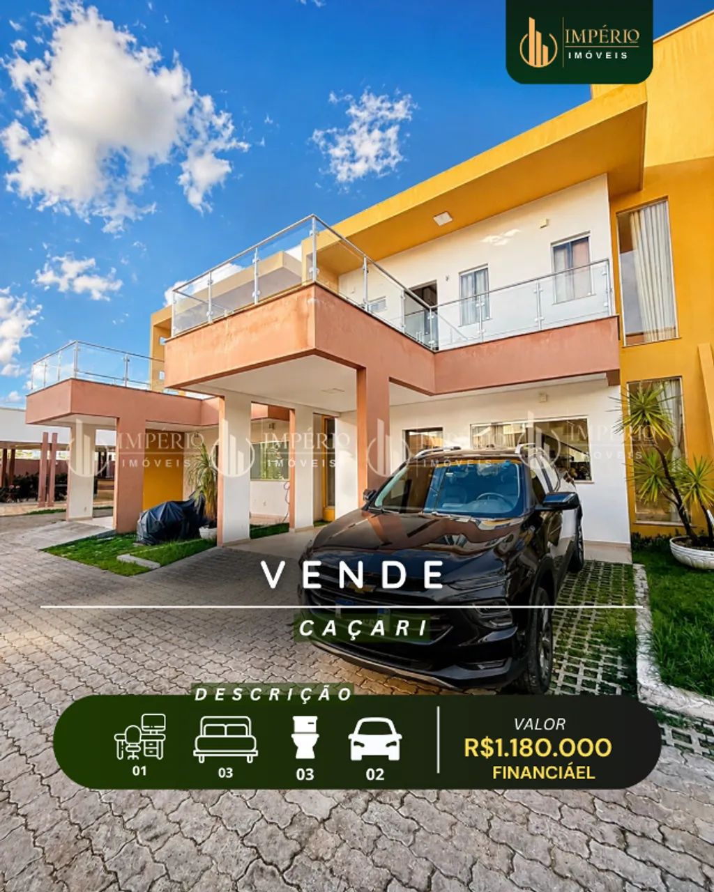 Duplex mobiliado no Caçari