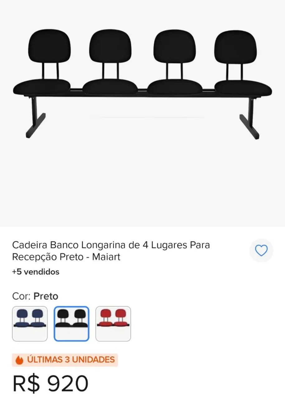 Vende se cadeiras de recepção  - Foto 2