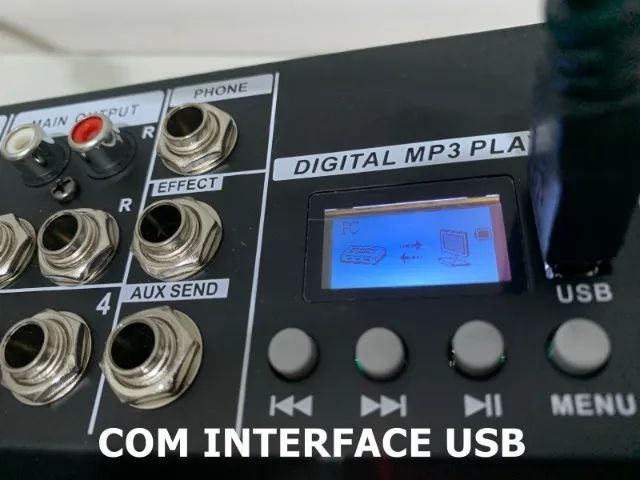 Mesa De Som 4 Canais Com Bluetooth, com interface + cabo USB - Foto 4