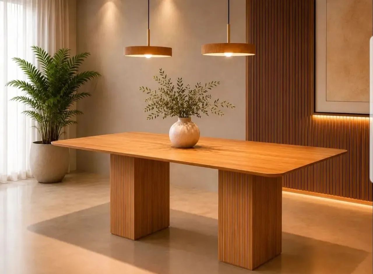 Mesa De Jantar Retangular 6 Lugares 160 X 90 - Base Ripada - Foto 3