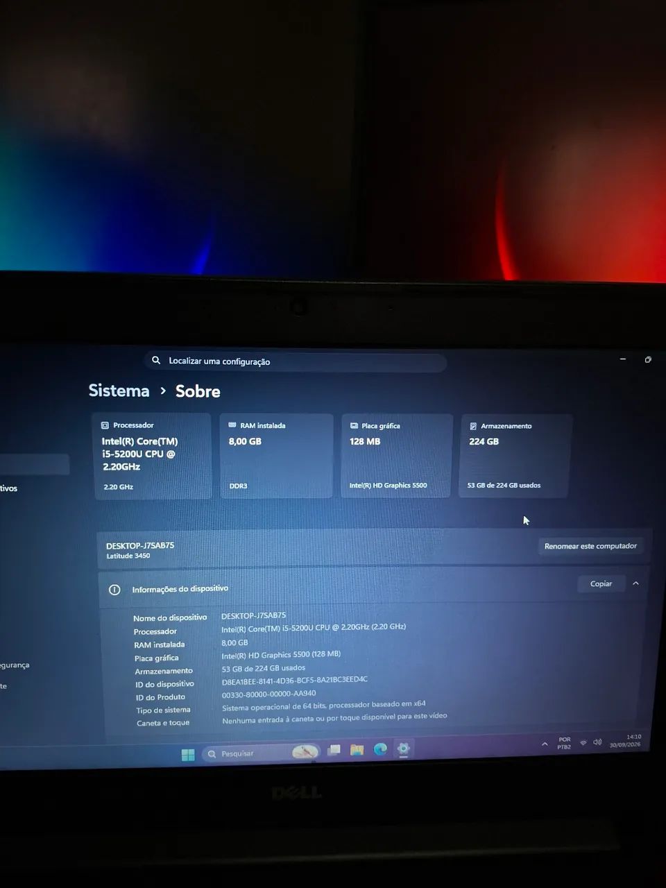 Dell latitude I5, 8gb ram, SSD Kingston 240gb - windows 11 pro - Foto 4