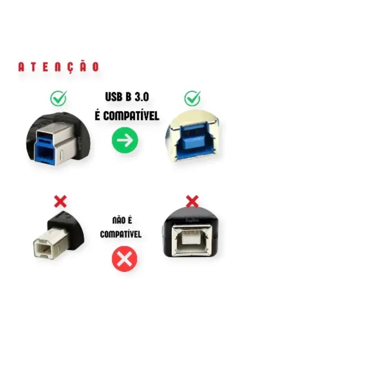 Cabo USB 3.0 SuperSpeed Tipo A para Tipo B - Foto 4