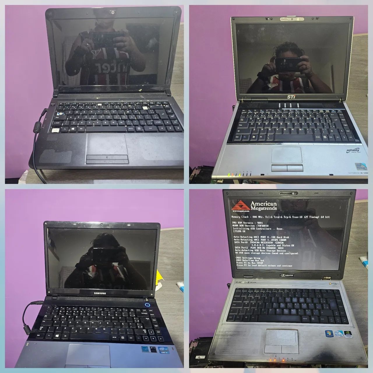 Lote de Notebooks Usados (Samsung, STI, H-Buster, Positivo)