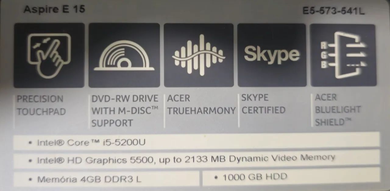 Notebook Acer Aspire E 15, I5, RAM 4G, HD 1TB, Imperdível - Foto 4