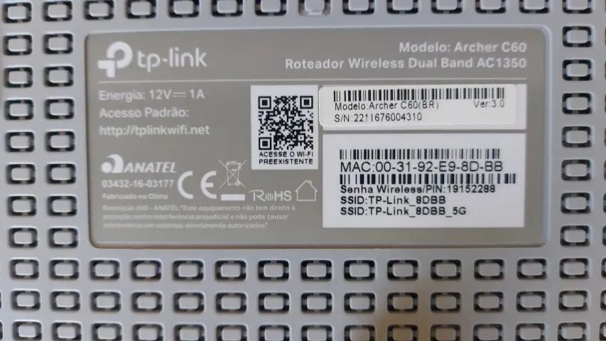  Roteador Wireless Dual Band AC1350 - TP-Link Archer C60  - Foto 2