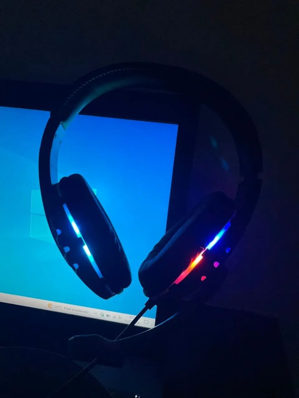 Fone de Ouvido Gamer Headset com Microfone e Luz LED RGB