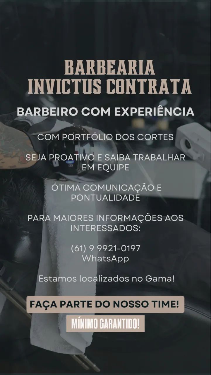 Contrata-se BARBEIRO.