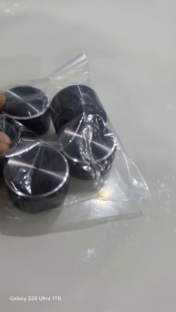 Kit 5 Knobs pretos com detalhes cromados - Foto 2