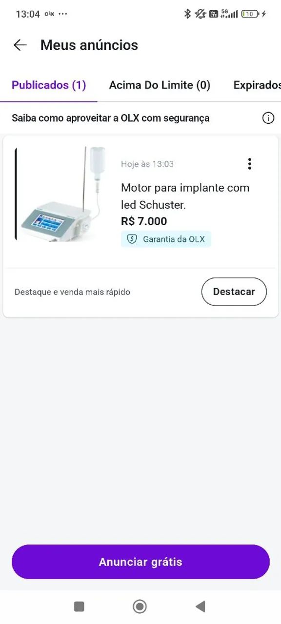 Motor para implante com led Schuster. - Foto 2