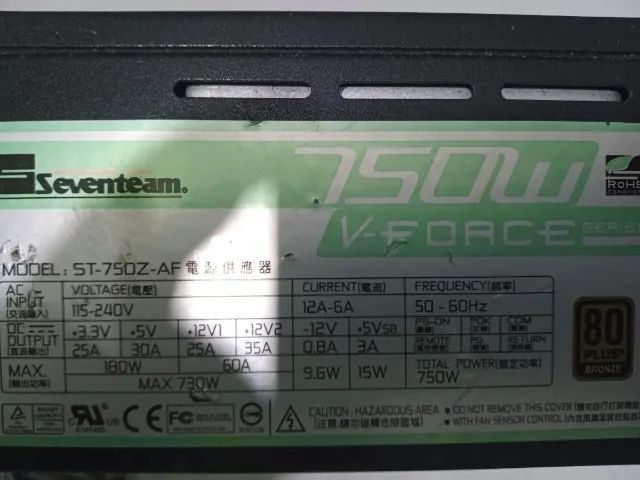 Fonte Real Seventeam 750W V-Force semi-modular  - Foto 5