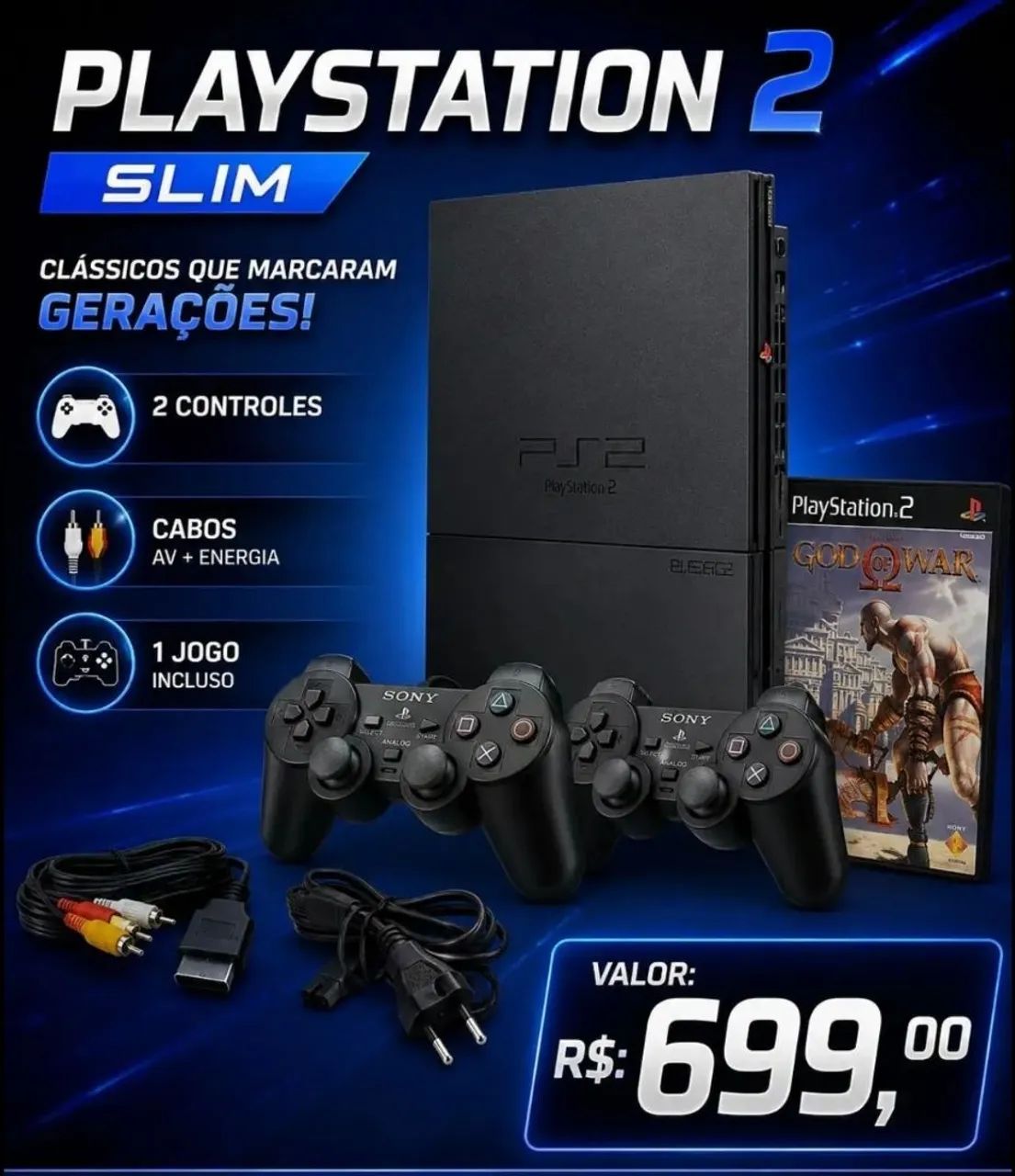 PS 2 SLIM  Destravado no DVD