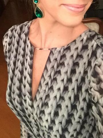 Vestido Animale Seda manga longa