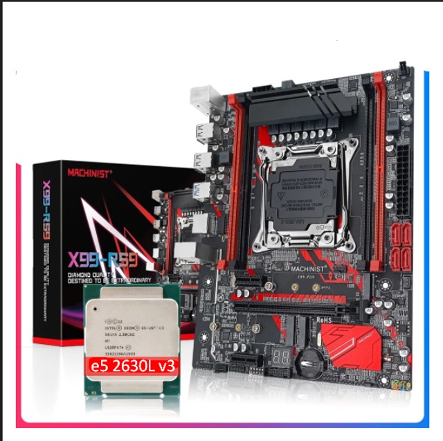 Kit Placa Mãe Machinist X99 RS-9 + Xeon E5 2630L V3 + 8GB Memoria Ram DDR4 + Cooler RGB