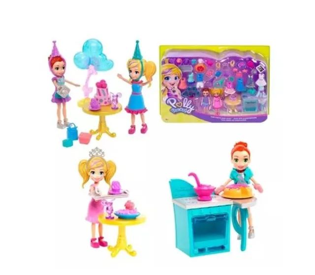 Conjunto Bolo Festa De Aniversário Polly Pocket Original