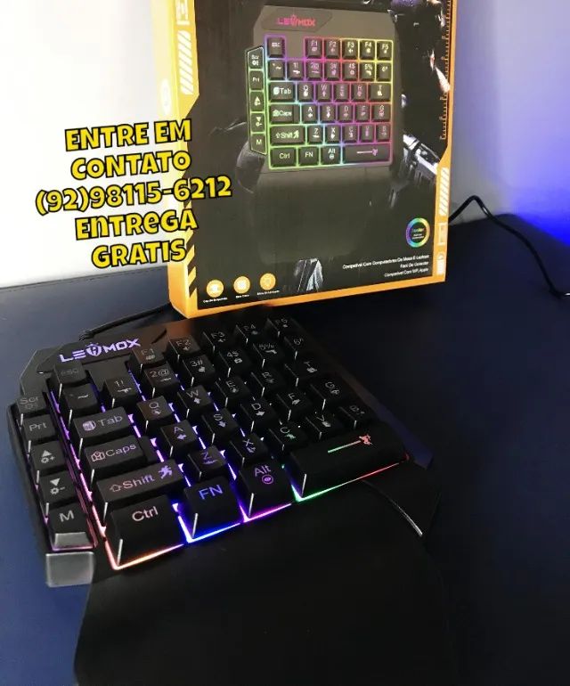Teclado Gamer de Uma Mão Com Apoio de Punho- Entregas 9h as 22h - Foto 3