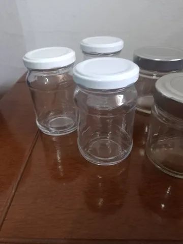 lote com 7 potinhos de vidro vazios para artesanato - Foto 3