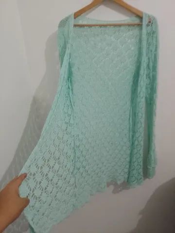 Casaco de tricô verde claro  - Foto 3