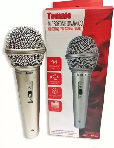 Microfone Profissional De Mão Dinâmico Karaokê Tomate