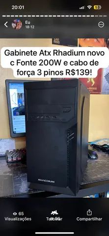 Gabinete atx novo na caixa com fonte 