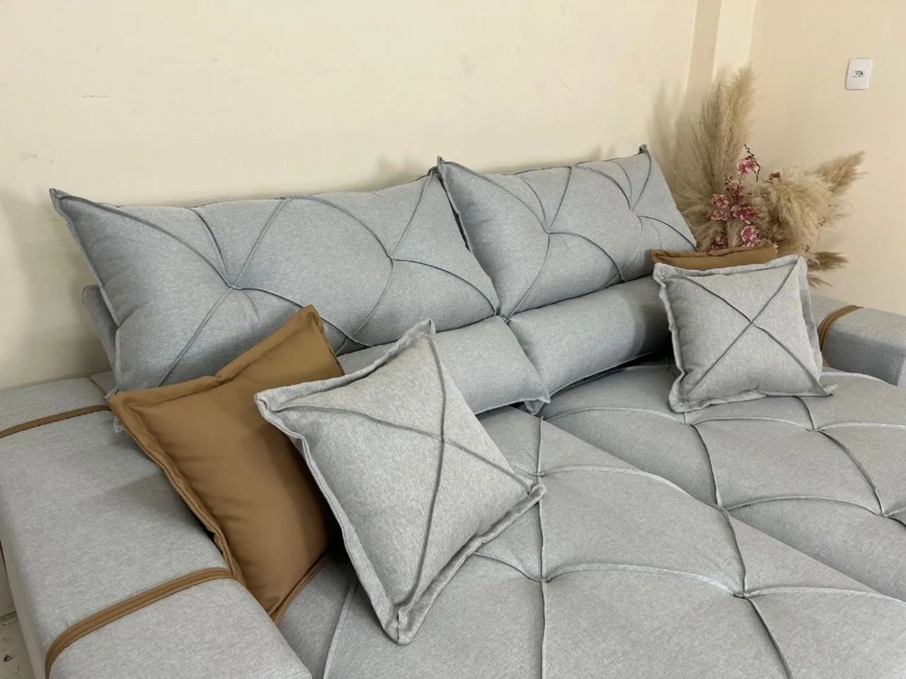 Sofá Retrátil e Reclinável 2,30m Safira Molas Ensacadas l654 - Foto 2