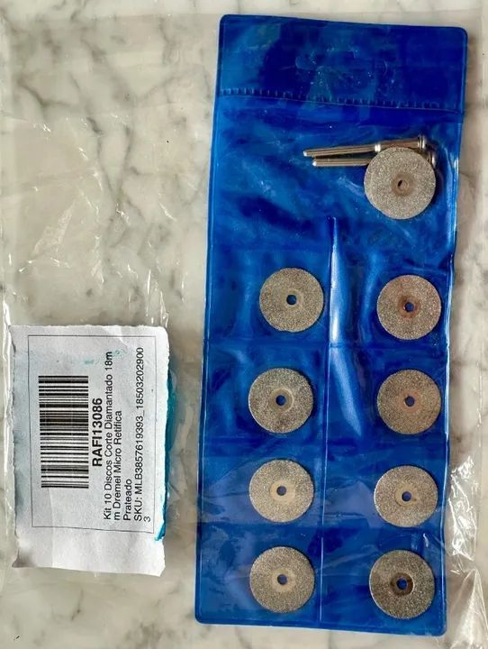 Kit 10 Discos Corte Diamantado 18mm Dremel Micro Retifica - Foto 3