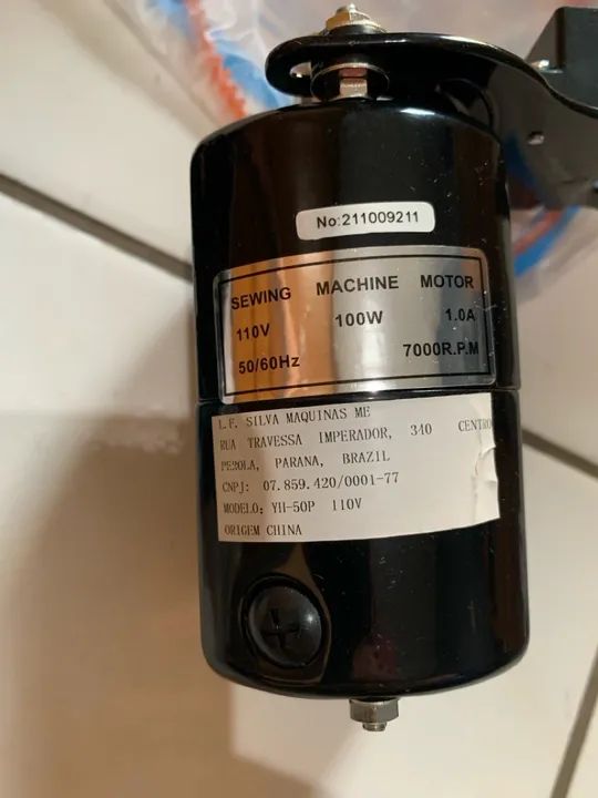 Motor e pedal para máquina de costura singer 110v