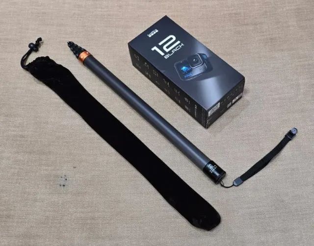 Gopro Hero 12 Black Câmera de Ação, Extra Bastão de Selfie Carbono até 290cm, Novo