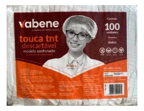 Touca Sanfonada Descart ável Vabene Branca TNT C/100 Unidades EPI - Foto 4