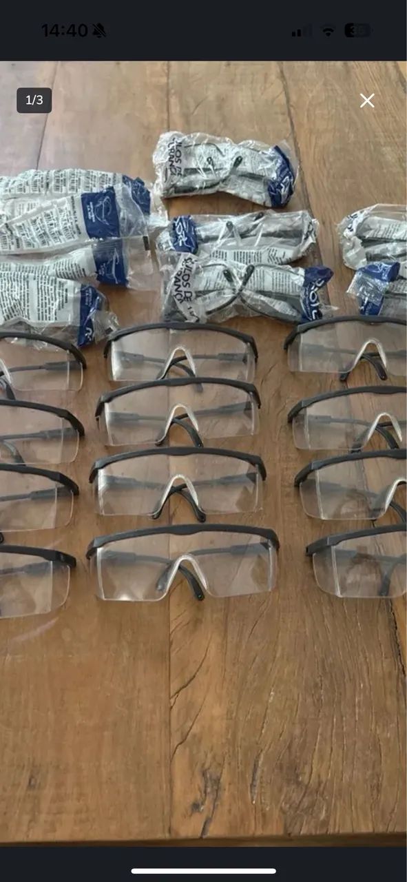 Novos - Lote 100 óculos proteção 