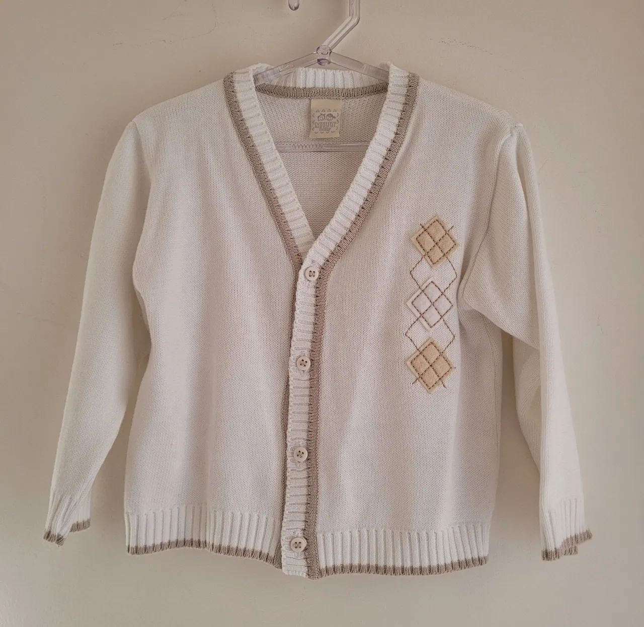 Cardigan branco infantil 