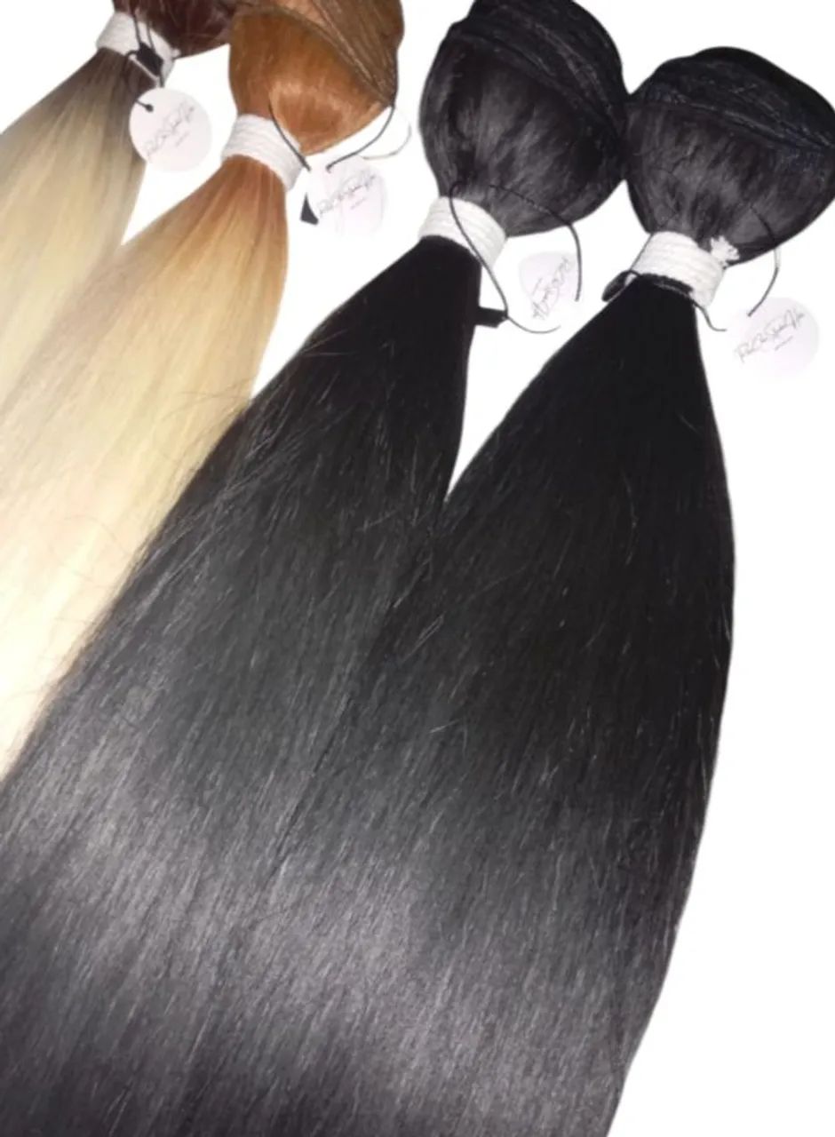 Fibra parece humano sem brilho de cabelo de boneca l preto 200gr 70cmlisona tela  - Foto 6