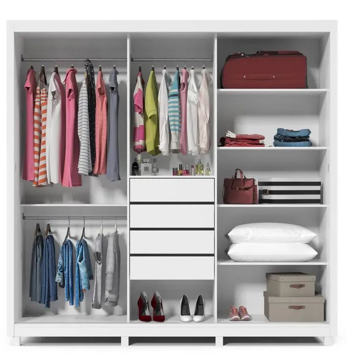 Guarda-Roupas de Casal Branco com Espelho Mdf  - Foto 2
