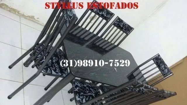 Mesa de Jantar tubular com 6 Cadeiras