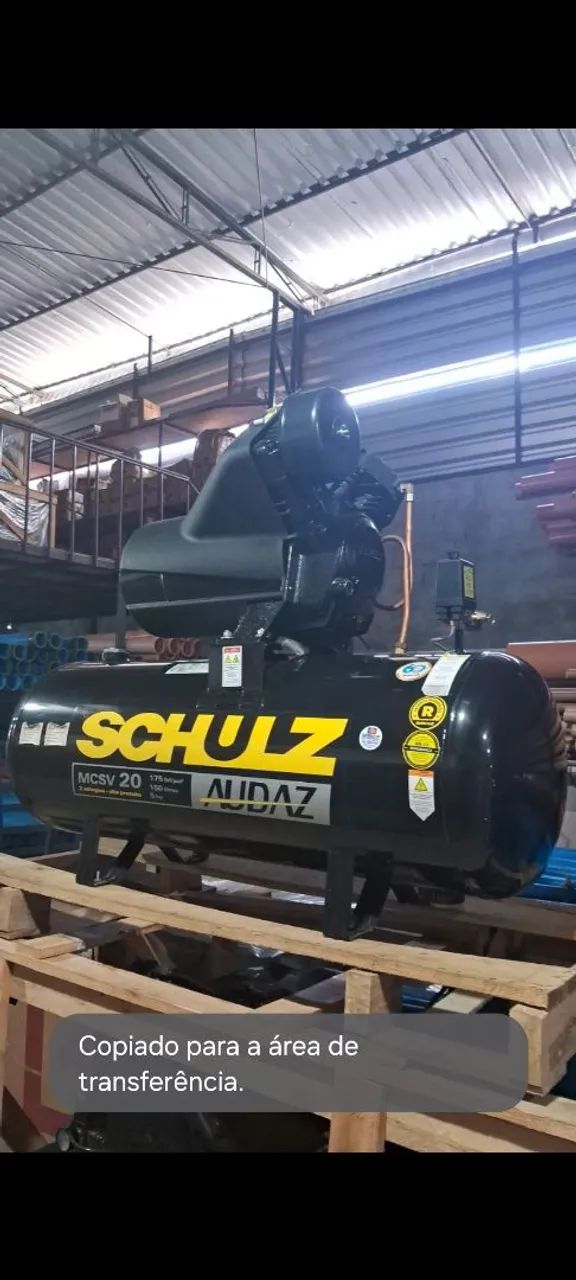 COMPRESSOR 150LITROS 5CV TRIF 220/380V 175PSI 2 ESTAGIOS ALTA PRESSÃO SCHULZ AUDAZ - Foto 2