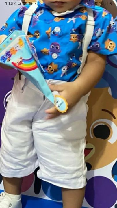 conjunto infantil jardineira e camisa do bolofofo  - Foto 5