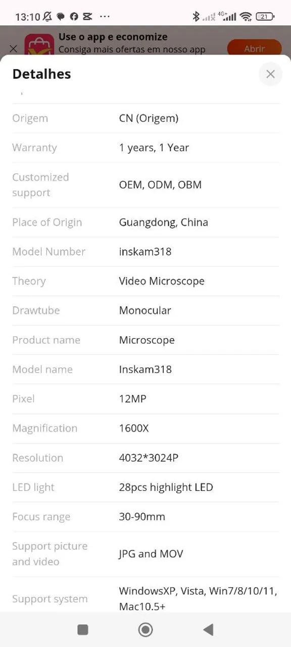 Microscópio digital  - Foto 4