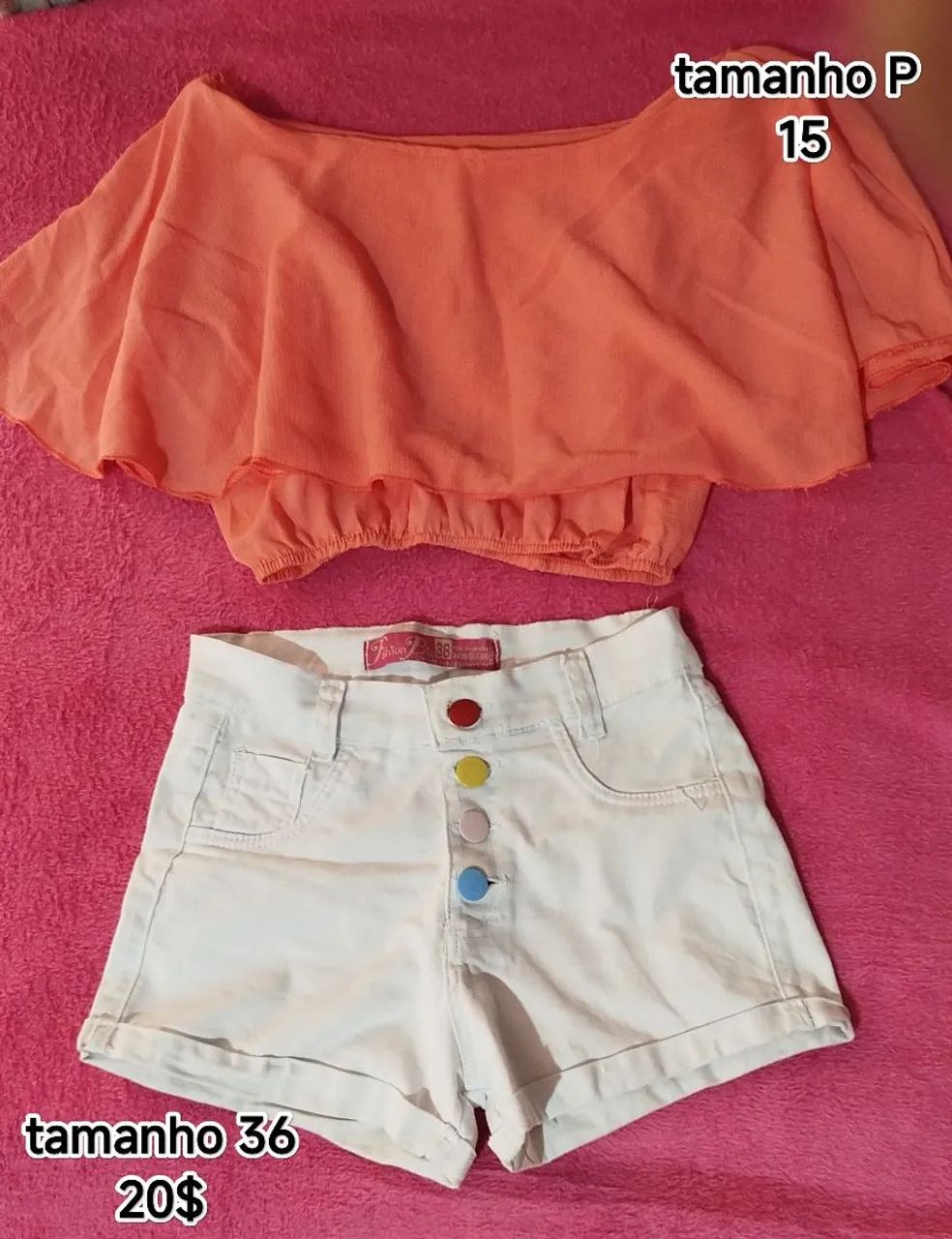 Conjunto blusa e saia listrado tamanho P - Foto 2