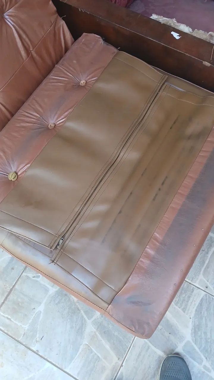 Almofada original Couro Marrom - Foto 3