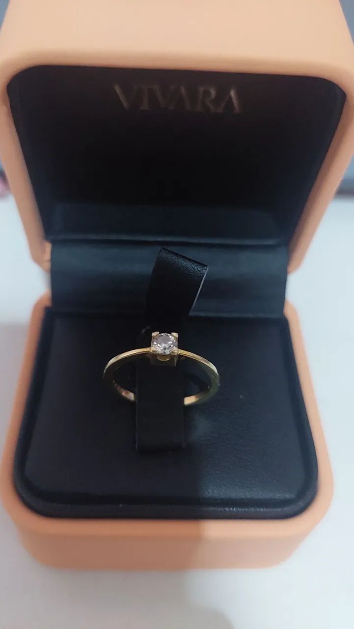 Anel Vivara ouro 18k com diamante 0,13 CT  - Foto 2