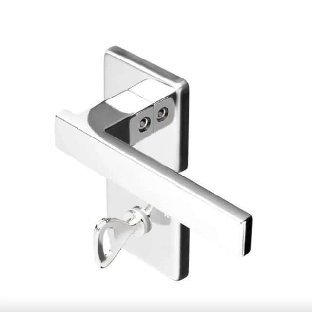 Fechadura Pado Banheiro Roseta Quadrada Concept 408 40mm Cromada - Foto 3