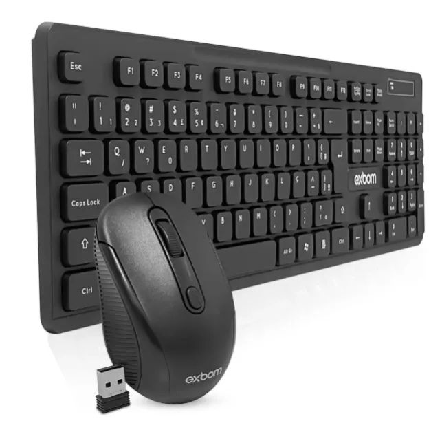 Kit Teclado e Mouse Sem Fio Wireless Exbom BK-S1000F Slim  - Foto 2
