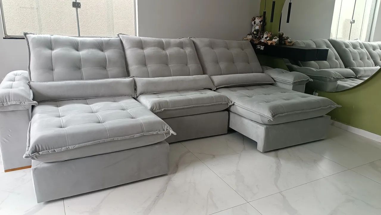 Sofá retrátil com molas ensacadas 3 módulos 