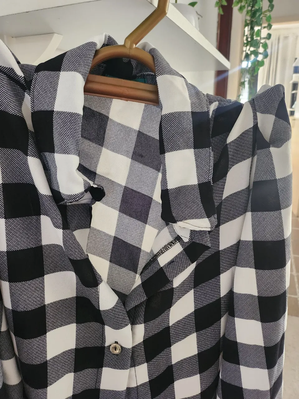 Camisa Xadrez em Preto e Branco